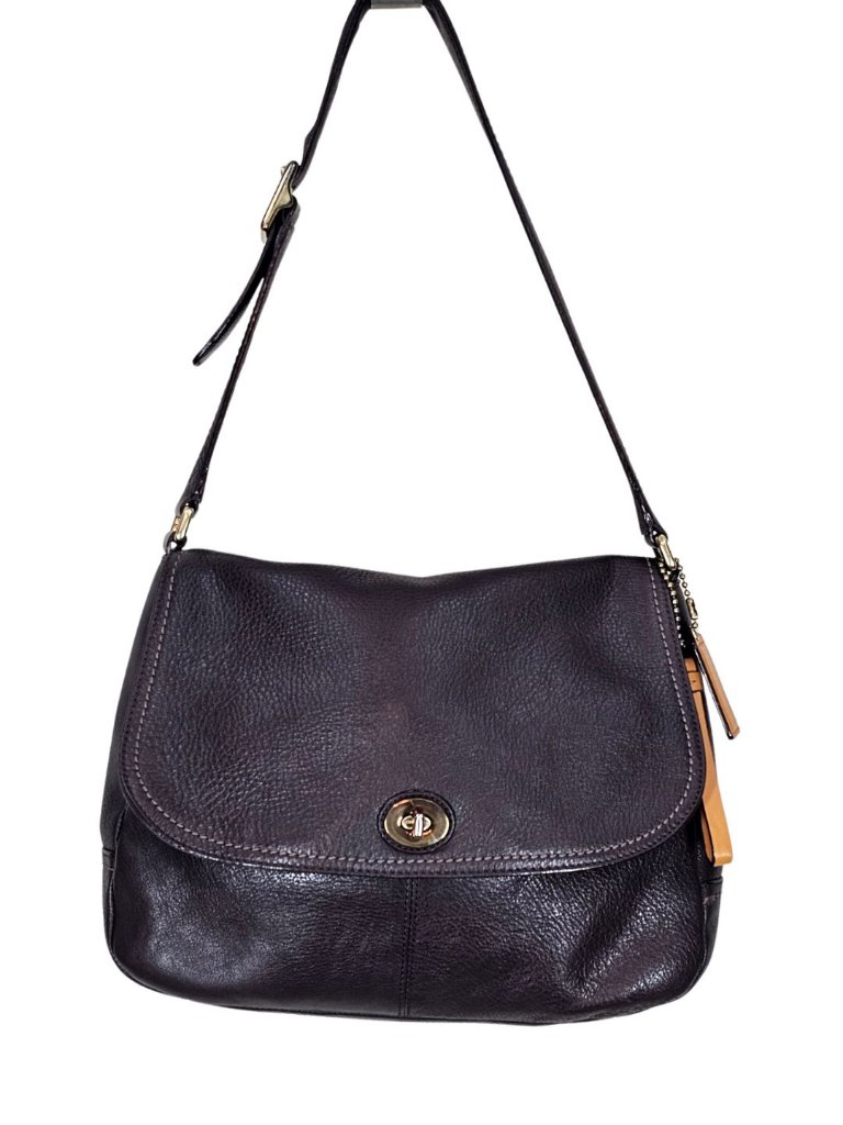 Coach Pebble Leather Shoulder Bag Legacy